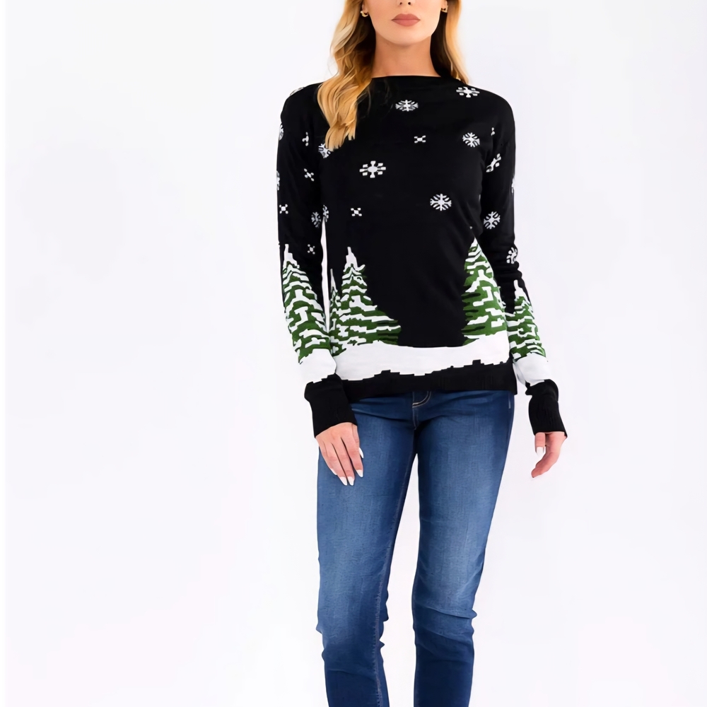 CH 7 NWT Tres Chic Winter Wonderland Pullover Sweater Relaxed Ribbed Sm Md Lg XL - Picture 2 of 8